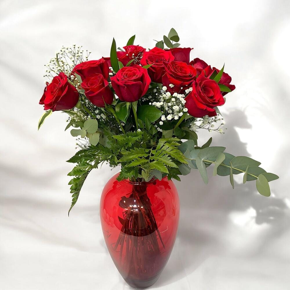 Locura – Ramo de 18 rosas rojas de tallo largo
