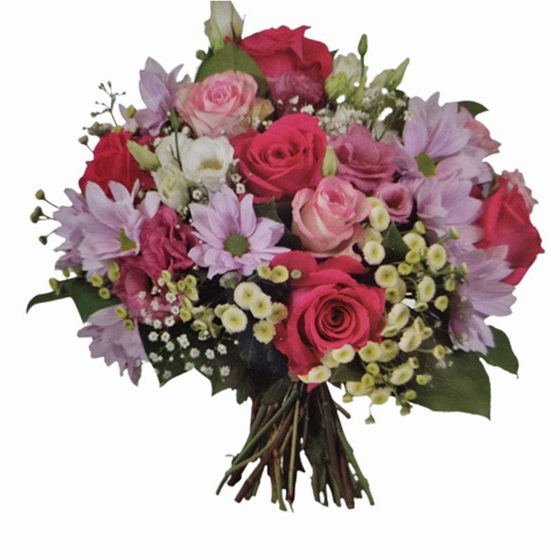 Ramo Romántico – Lirios Orientales Rosas, Margaritas y Rosas Rosadas