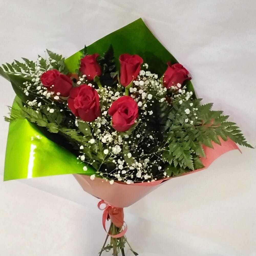 Ramo Elvira – 6 Rosas Rojas Tallo Alto